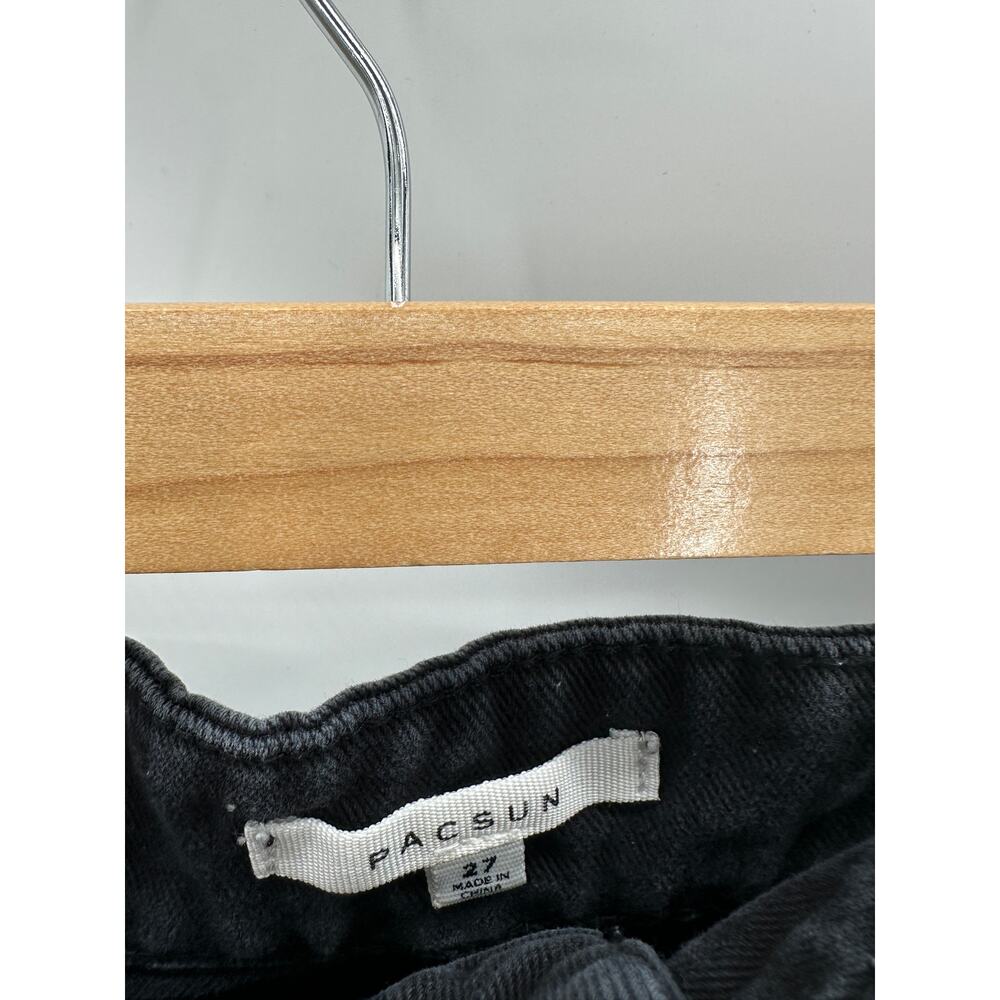 Pacsun Black Wash Mini Denim Skirt Raw Hem Womens Size 27 - Picture 5 of 7